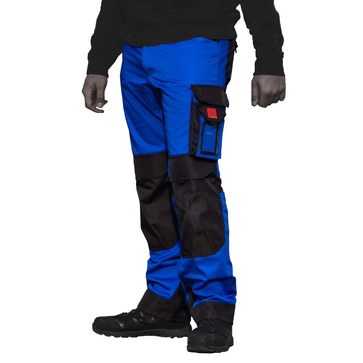 Pantaloni de lucru, Doktorvolt, 245 g/m2, albastru-negru, material rezistent, 62 EU