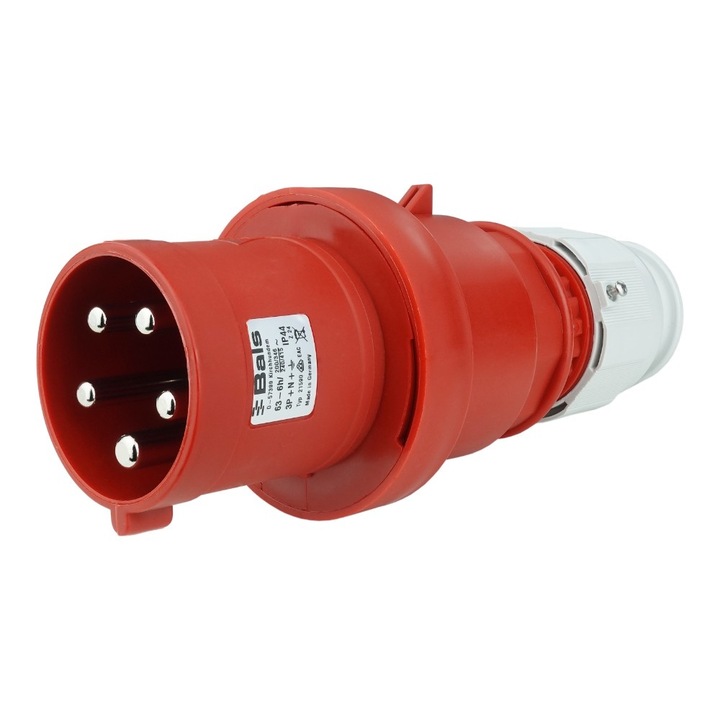 Priza industriala simpla 63A 5P 400V IP44 Multi-Grip, rosie, Bals