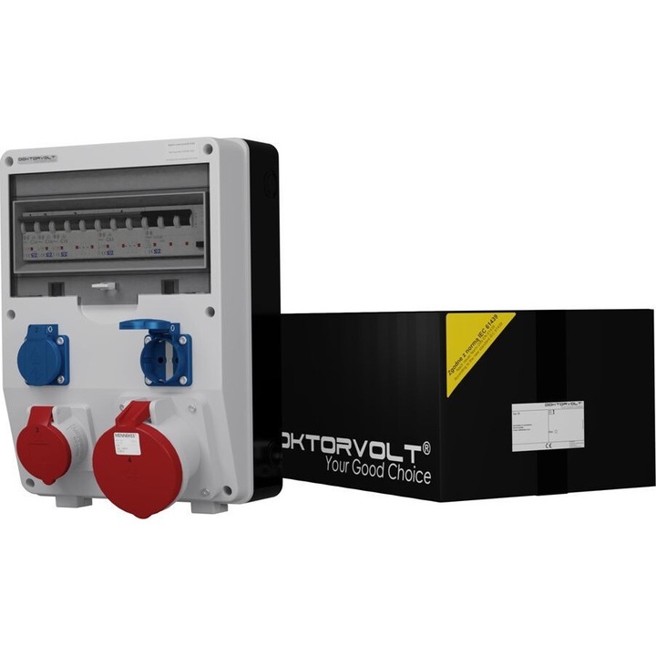 Tabloul electric de constructie TD-S/FI 63A 16A 2x230V, 1x400V 63A, 1x400V 16A, IP44, 360x250x200mm