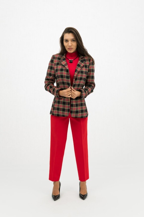 Ina Elegáns Piros Egyenes Nadrág - M(38)