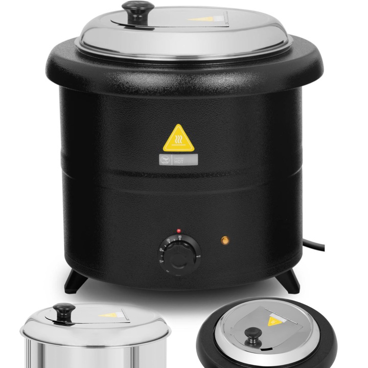 Thermos ceainic oala electrica supa 13 l 600 W Royal Catering, 13 l, 600 W, temperatura reglabila 30-80C, negru