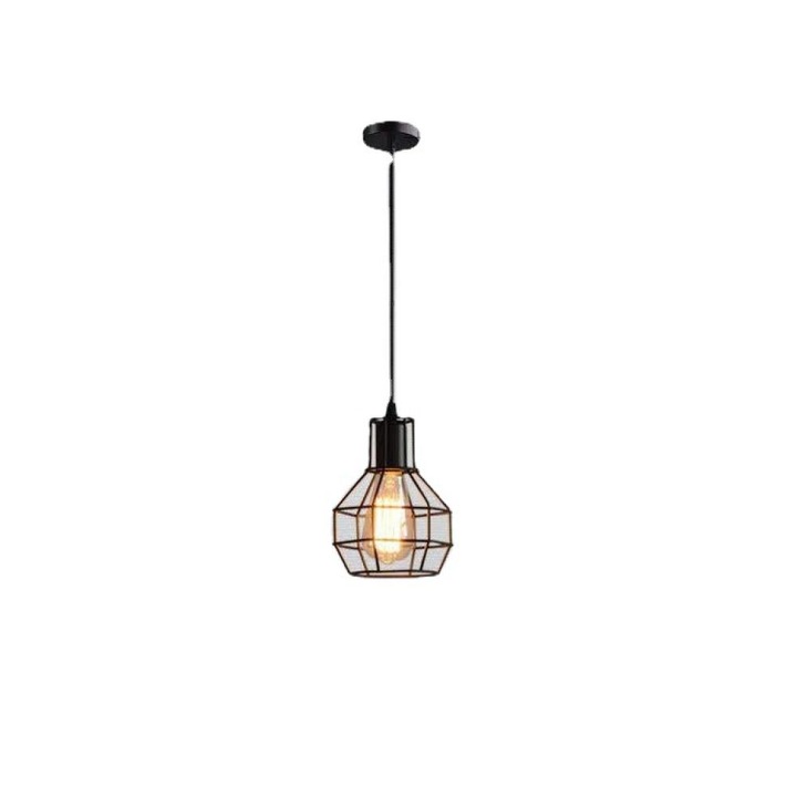 Индустриален Лофт полилей, с граната, ретро от желязо, с една глава, за кафене и бар, с LED, в американски стил