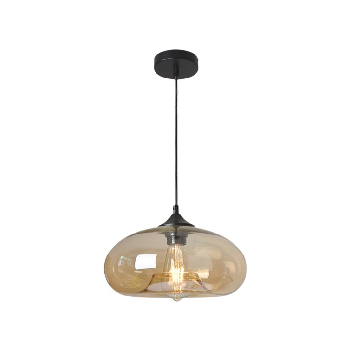 Кръгъл висящ стъклен полилей, креативен дизайн, от цветно стъкло, ресторант, модерен полилей, полилей за бар, бар плот