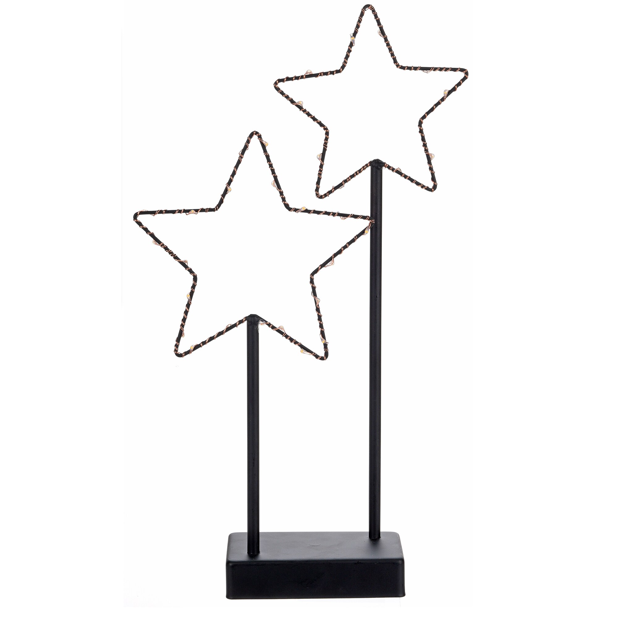 Decoratiune stea Craciun, 30 micro LED-uri, 40 cm, lumina calda, alimentare baterii