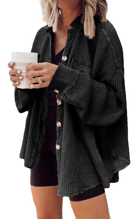 Дамска бойфренд риза, трико, черна