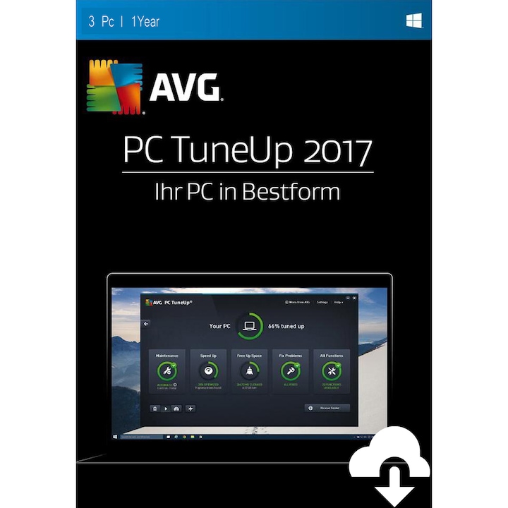 AVG TuneUp 2017, електронен лиценз за 3 потребителя