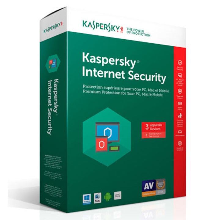 Kaspersky Internet Security Vírusirtó - 3 eszköz, 1 év elektronikus licenc