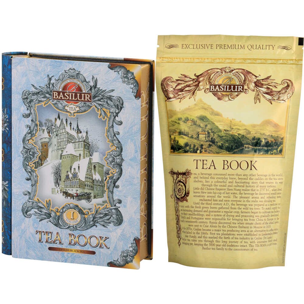 Черен чай Basilur Tea Book, С жасмин, печени бадеми, боровинки и ...