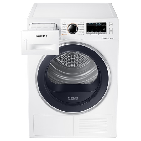 Uscator de rufe Samsung DV80M5010QW/LE, Pompa de caldura, 8 kg, 16 programe, Clasa A++, Smart Check, Alb