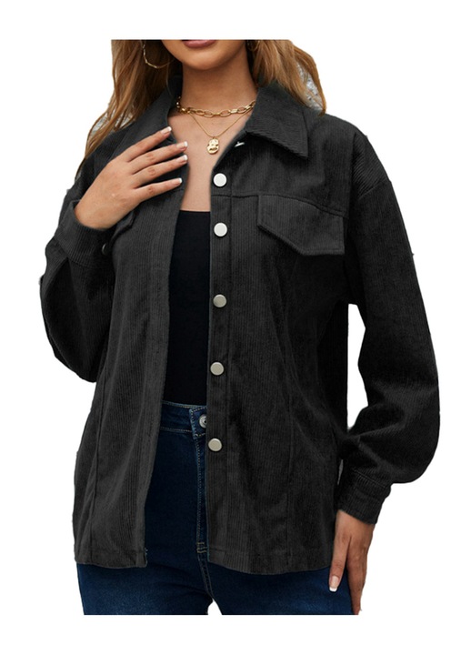 Női alkalmi kabát, textil, fekete