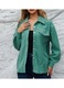 Női alkalmi kabát, textil, zöld