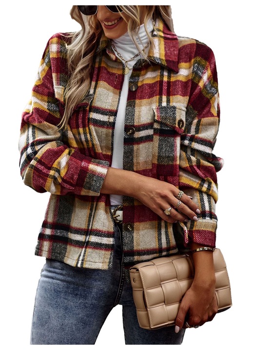 Kockas mintas polieszter ing, Többszínű