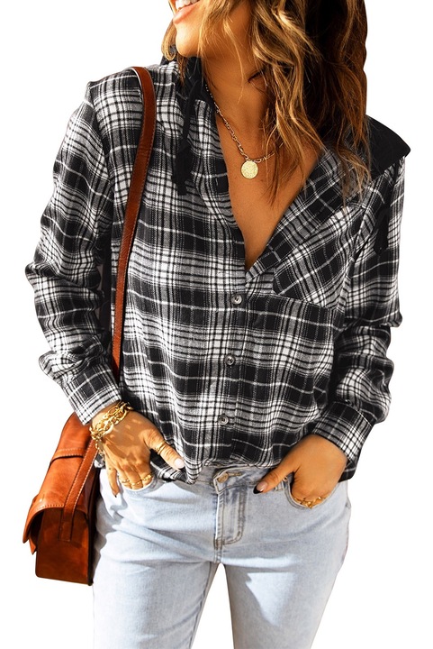 Noi kapucnis ing, kockas mintas, lezser, pamut, tobbszinu