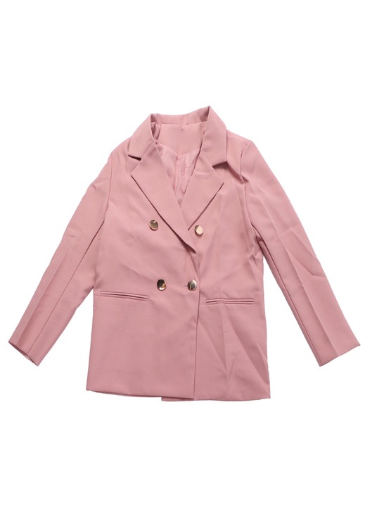 Дамско сако, розово, полиестер, двуредно, елегантно, универсално