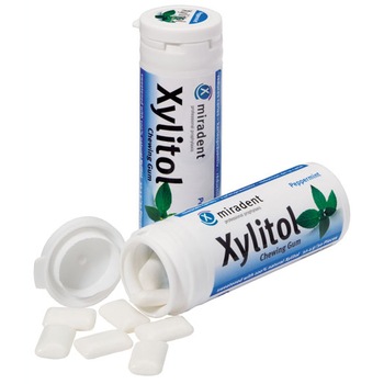 Guma Miradent Xylitol, Peppermintt, 30 pastile, 30g, de la 3 ani Guma Miradent Xylitol, Peppermintt, 30 pastile, 30g, de la 3 ani