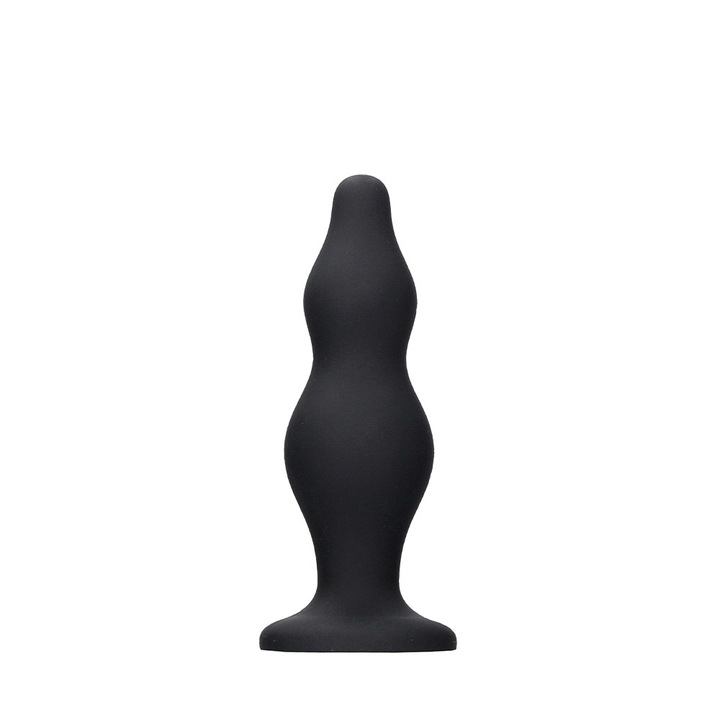 Dilatator anal Ouch!, silicon, negru, 11,6 cm