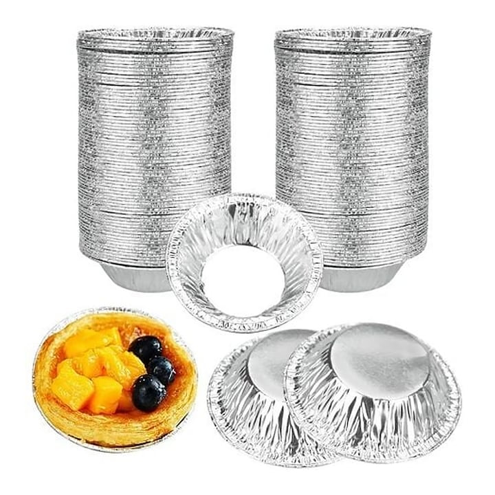 Kerek tepsi, 3db, élelmiszeripari alumínium, nedvességálló, sütőbe és mikrohullámú sütőbe