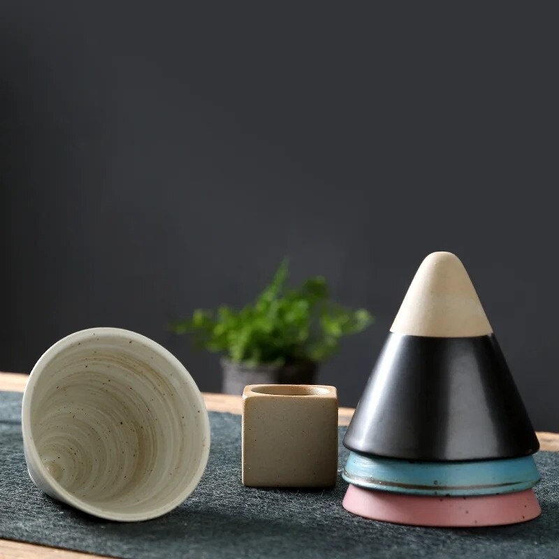 Cana ceramica japoneza, 200ml, design intim, 9.3x9.5cm, set 1 buc