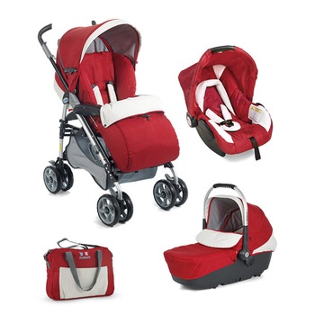 Carucior 3 in 1 Plebani D1 Trio-rosu Carucior 3 in 1 Plebani D1 Trio-rosu