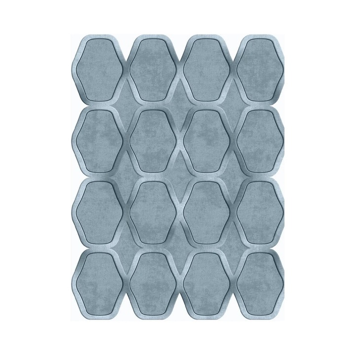 Covor ALN600146MV07, poliester, forma dreptunghiulara, 160x230 cm, albastru