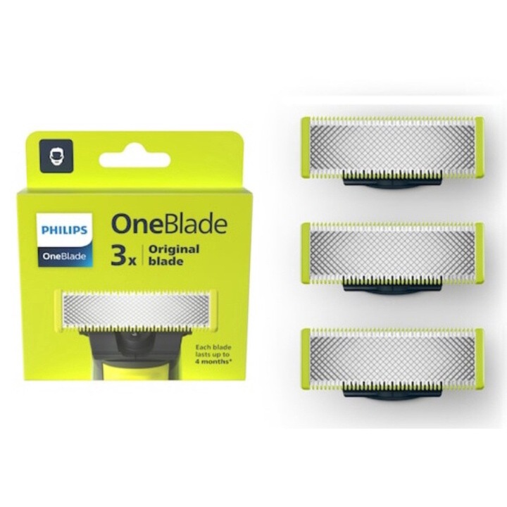 PHILIPS OneBlade QP230/50 cserepenge készlet 3 pengével, bármely PHILIPS OneBlade és OneBladePro modellhez, zöld