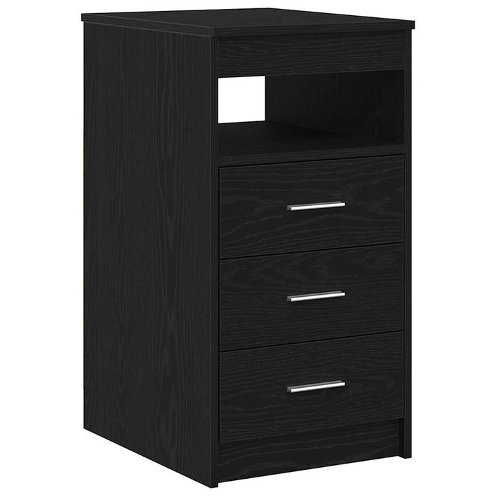 Dulap cu sertare vidaXL, stejar negru, 40x50x76 cm, lemn prelucrat, 20.45 kg