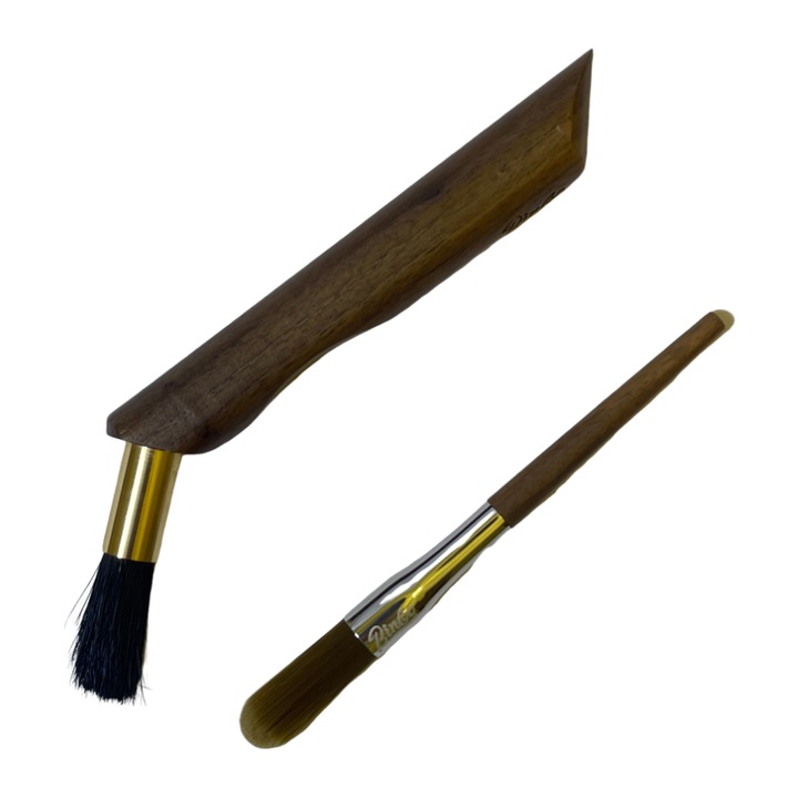 Kit de curatare a cafelei - curatarea masinii de cafea Set 2 piese Perie pentru cap de preparare (cap de cupru) Perie pentru curatare pudra de cafea