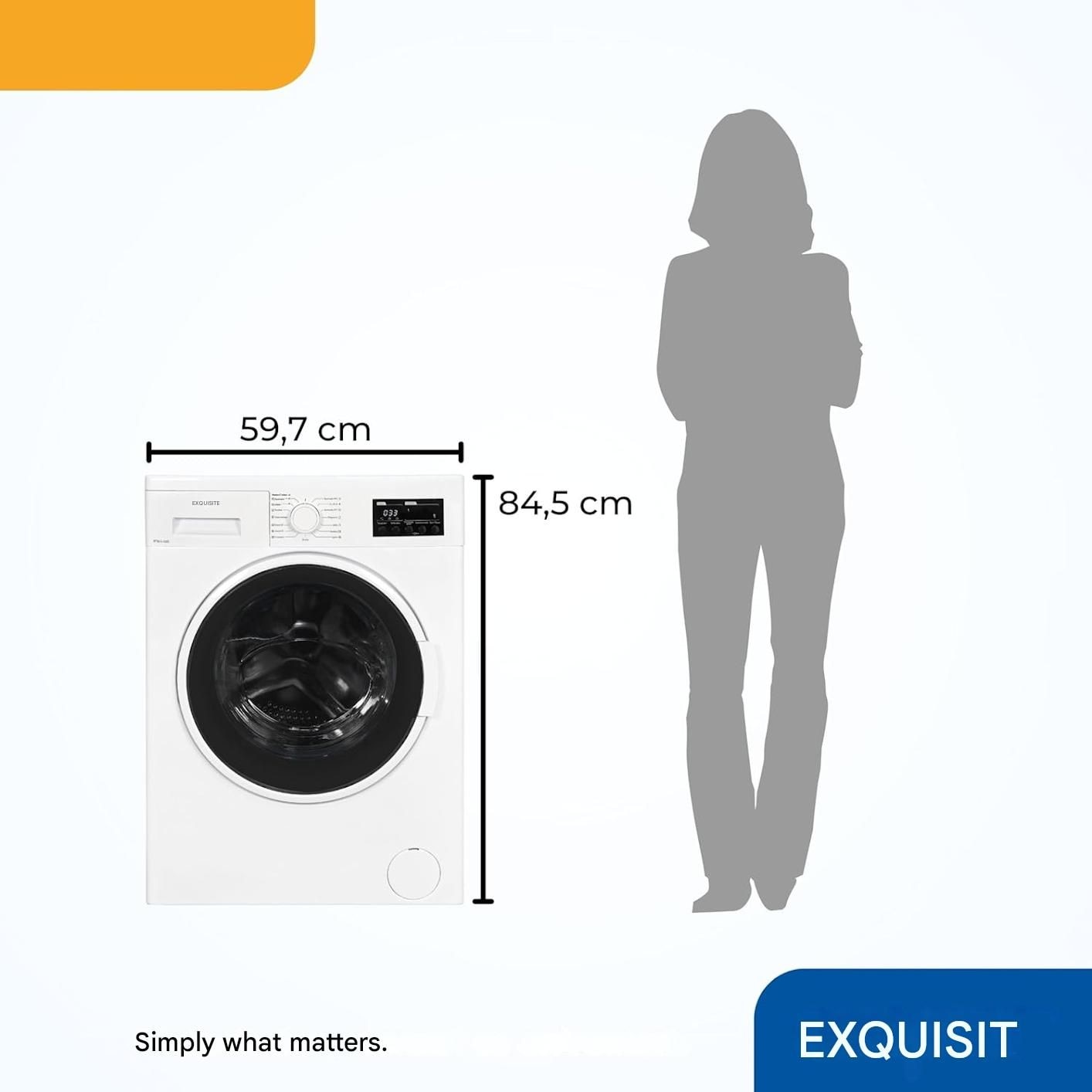 Masina de spalat rufe cu uscator, Exquisit, capacitate 9 kg, 15 programe de spalare, mod ECO, 1400 rpm, pornire intarziata, control eletronic al balansului, ajustare automata a consumului, filtru pentru scame, afisaj LED, Child Lock, semnal acustic, alb