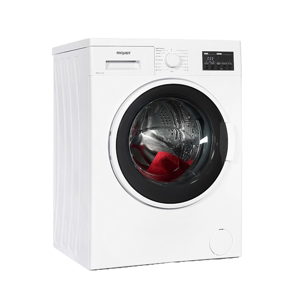 Masina de spalat rufe cu uscator, Exquisit, capacitate 9 kg, 15 programe de spalare, mod ECO, 1400 rpm, pornire intarziata, control eletronic al balansului, ajustare automata a consumului, filtru pentru scame, afisaj LED, Child Lock, semnal acustic, alb