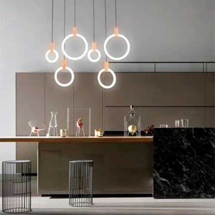 Lustra LED cu 3 tipuri de lumina si telecomanda, aurie, liniara, 160W, intensitate reglabila, lumina rece/neutra/calda, 130x4x100cm, IP21, suspendata, montaj tavan, LED CONCEPT