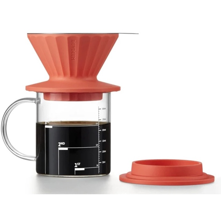 Комплект капкообразуватели за кафе, BUYDEEM, силикон за храна, филтър от неръждаема стомана, за една чаша