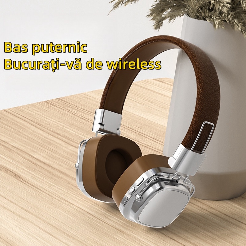 Casti Retro Casti pentru computer, montate pe cap, Bluetooth 5.3, stil retro, USB ...