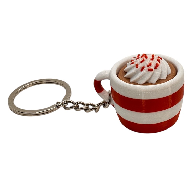 Breloc Ceasca Cafea Clicky Frisca Cu Bombonele – Accesoriu Original si Creativ, Perfect pentru Cadouri si Colectionari