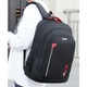 Rucsac de drumetie, Dabola, Universal, Pentru femei si barbati, Tesatura Oxford, Impermeabil, Cu buzunar pentru laptop, Bretele reglabile, 48 cm inaltime, 31 cm latime, 14 cm adancime, Negru cu rosu