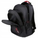 Rucsac de drumetie, Dabola, Universal, Pentru femei si barbati, Tesatura Oxford, Impermeabil, Cu buzunar pentru laptop, Bretele reglabile, 48 cm inaltime, 31 cm latime, 14 cm adancime, Negru cu rosu