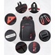 Rucsac de drumetie, Dabola, Universal, Pentru femei si barbati, Tesatura Oxford, Impermeabil, Cu buzunar pentru laptop, Bretele reglabile, 48 cm inaltime, 31 cm latime, 14 cm adancime, Negru cu rosu