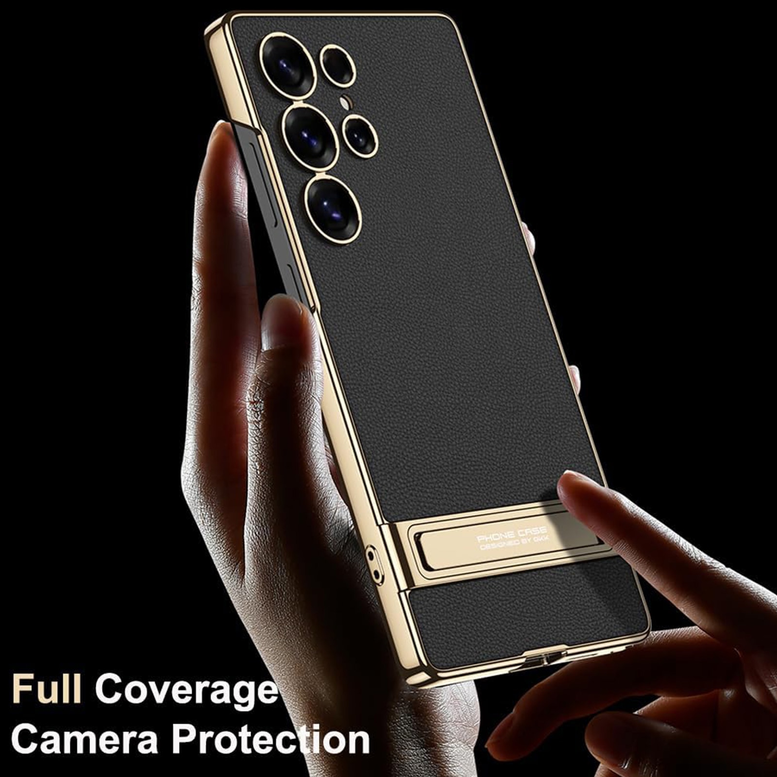 Husa protectie telefon, TREXORA, Policarbonat/Piele ecologica, Pentru Samsung Galaxy S25 Ultra, NEgru