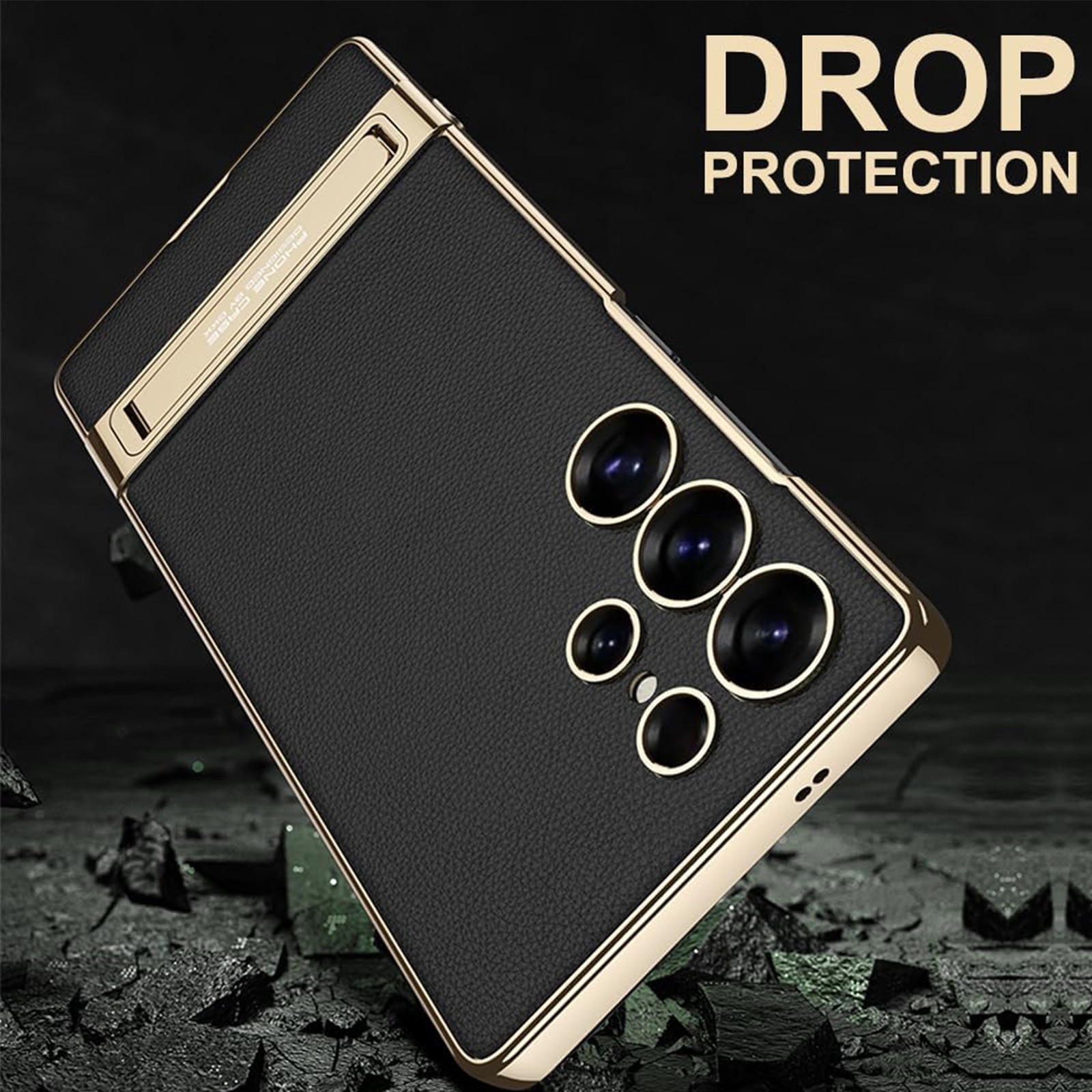 Husa protectie telefon, TREXORA, Policarbonat/Piele ecologica, Pentru Samsung Galaxy S25 Ultra, NEgru