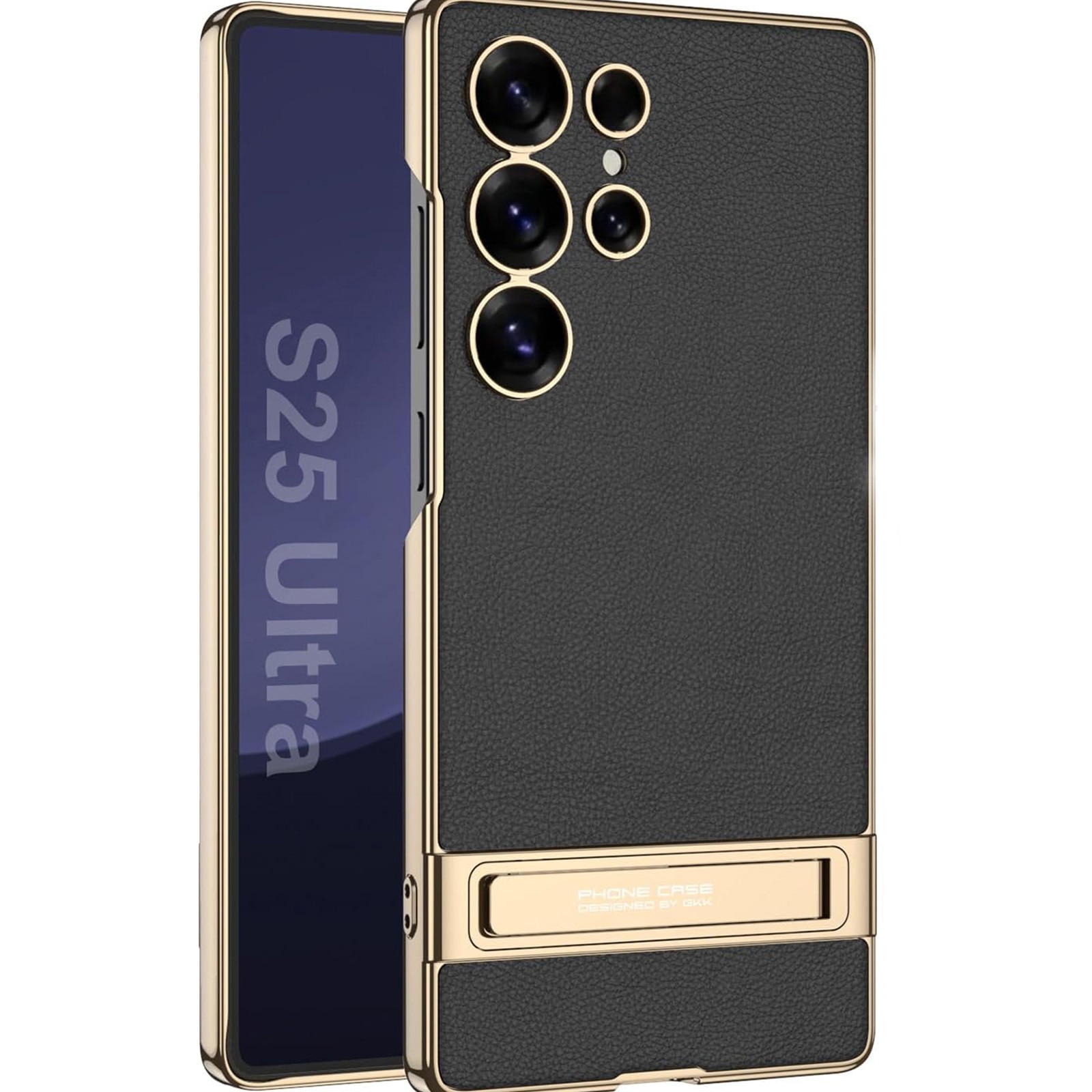Husa protectie telefon, TREXORA, Policarbonat/Piele ecologica, Pentru Samsung Galaxy S25 Ultra, NEgru