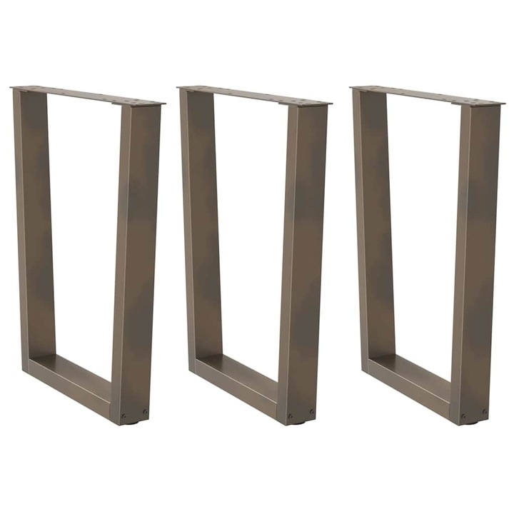 Picioare de masa in forma de V vidaXL, 3 buc., otel natural, 70x(72-73,3) cm 17.58 kg