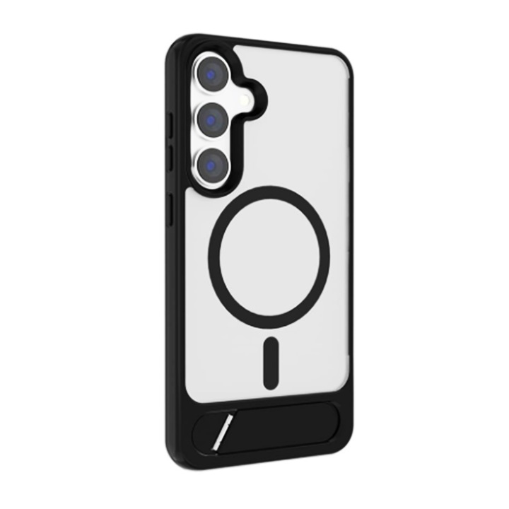 Telefontok, TREXORA, TPU/polikarbonát/fém, Samsung Galaxy S25 Plushoz, fekete