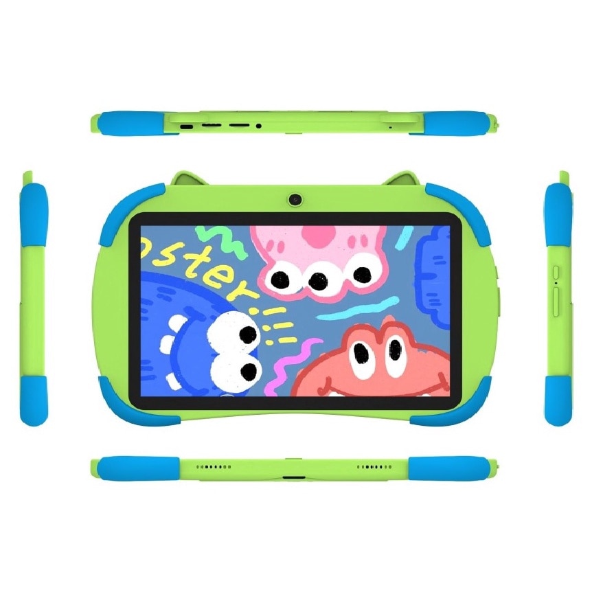 Tableta pentru copii, QUBO T10 KIDS, 10 inch, Quad-Core, 4GB RAM, 64GB ROM, Android 14, Verde
