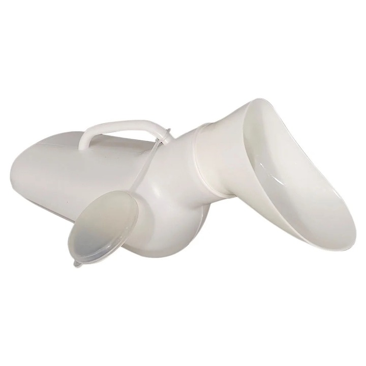 Писоар за жени, преносим, пластмасов, бял, 32x15x10см