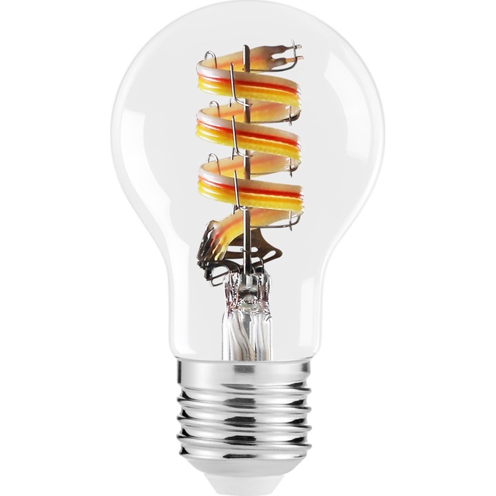 Bec LED filament inteligent RGBW Sylvania ToLEDo Retro GLS, 6.3W 470lm, 16MIL culori+lumina alba reglabila 2700-6500K, compatibil SylSmart Home App, SylRemote, Amazon Alexa, Google Assistant and Siri