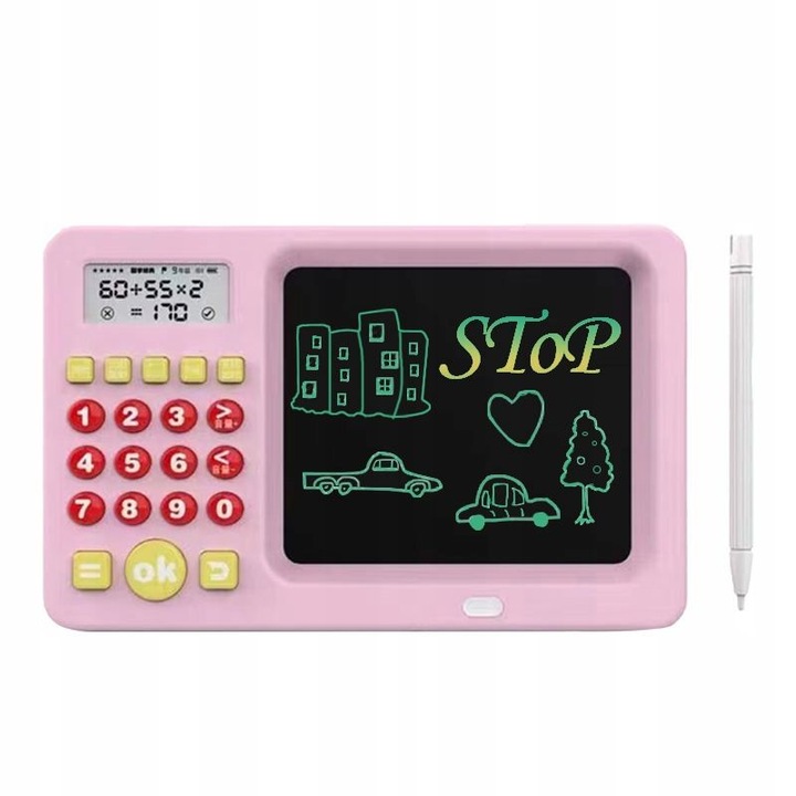 Tableta de desen LCD Tabla 5.2'' Tabla de desen colorata + Calculator, Roz