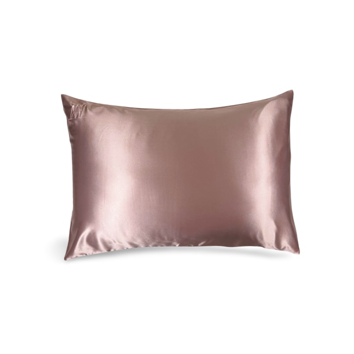 Fata de Perna Matase Naturala Mulberry 22 momme, Roz Pudra, 50 x 70 cm – Calitate Premium - Matasia®