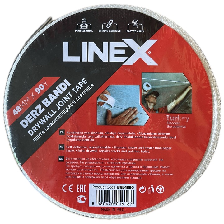 Banda imbinare fibra sticla pentru gips carton 48mmx90 ml