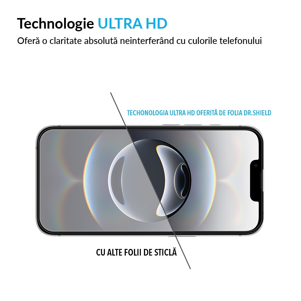 Folie Sticla Dr.Shield, Compatibil Apple iPhone 17e, Protectie Profesionala Ecran 3D, Full Cover- Negru