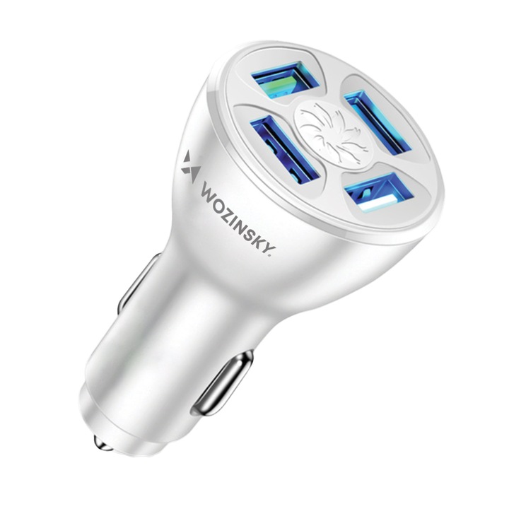 Зарядно за кола 50W 4x USB-A QC бяло