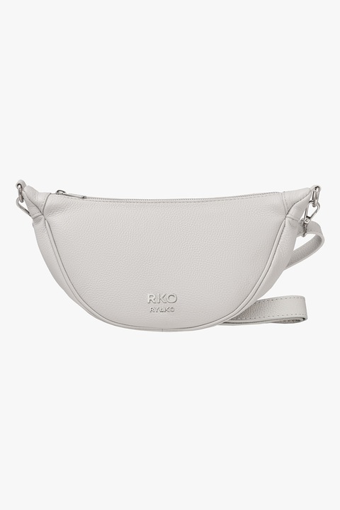 RYLKO, Geanta crossbody de piele cu bareta detasabila, Gri deschis